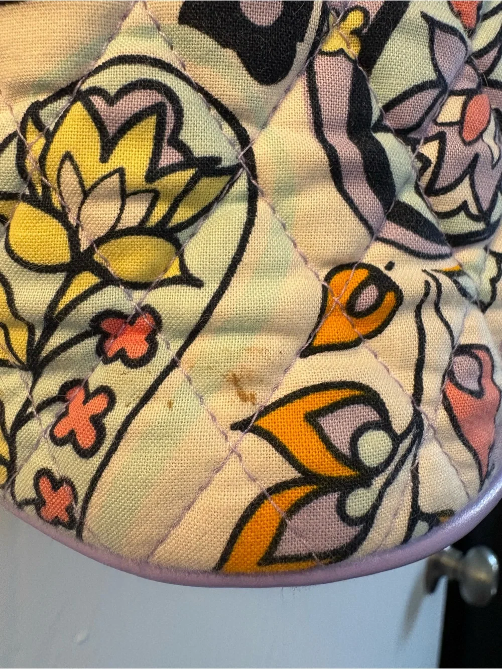 Vera Bradley Quilted Paisley Tote in Lavender and Cream
